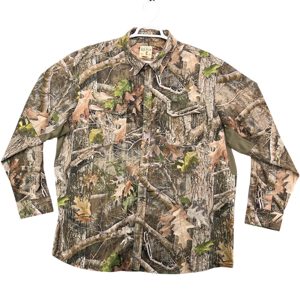 RedHead Shirt Mens 2XL Camo Long Sleeve Button Front Hunting Fishing 479R3593